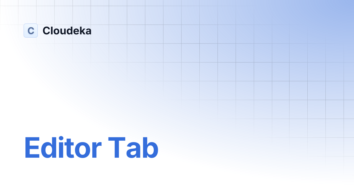 Editor Tab | Cloudeka