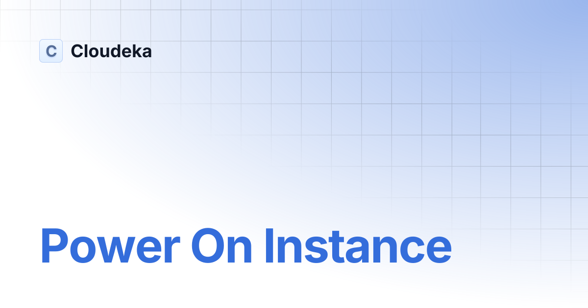 Power On Instance | Cloudeka
