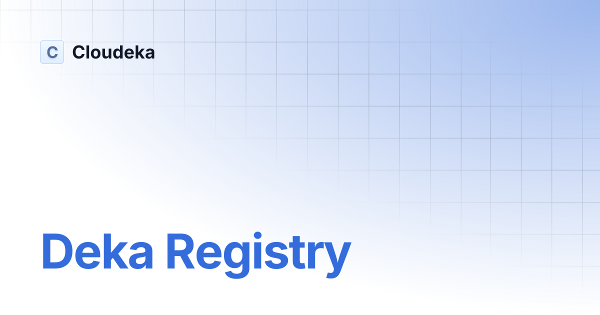 Deka Registry | Cloudeka