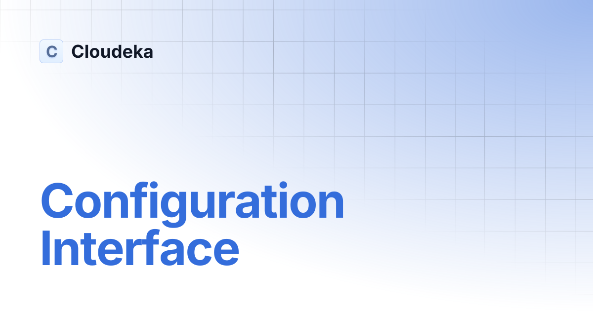 Configuration Interface | Cloudeka
