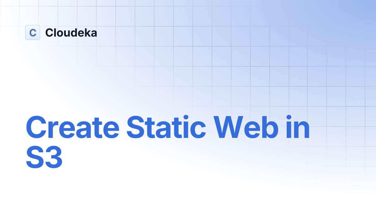 Create Static Web in S3 | Cloudeka