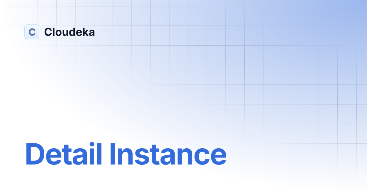 Detail Instance | Cloudeka
